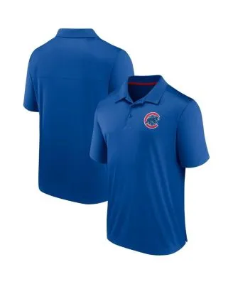 Antigua Chicago Cubs Golf Polo Mens Large Blue White Stripe Short Sleeve  Shirt