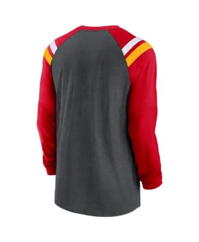 Nike Men’s Kansas City Chiefs Fan Gear Colorblock Tri Blend Jersey Shirt  Large L