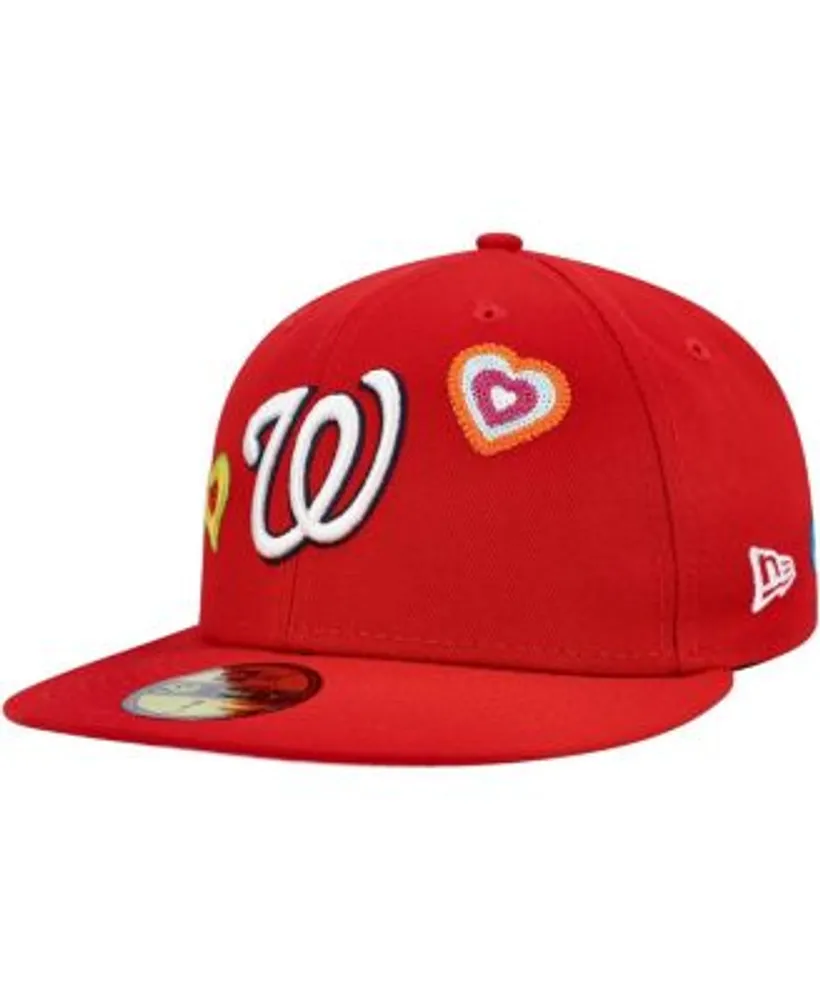 New Era Men's Red Washington Nationals Chain Stitch Heart 59FIFTY Fitted Hat