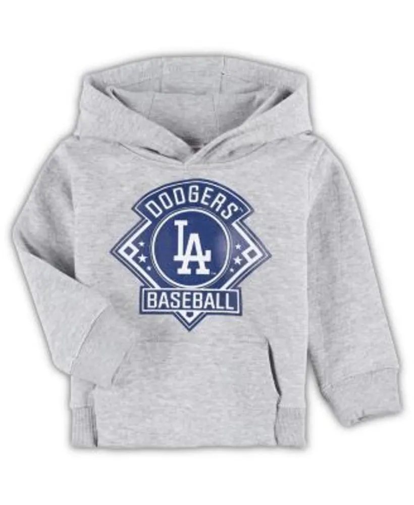 Youth Heather Gray/Royal Chicago Cubs Playmaker Pullover Hoodie