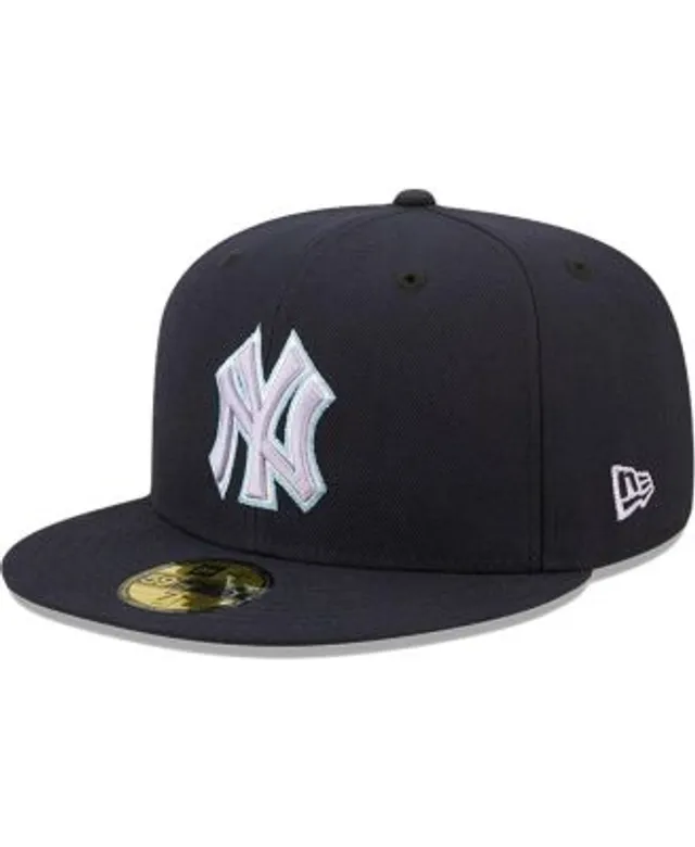 Men's New York Yankees New Era Tan/Black 100th Anniversary Cooperstown  Collection Purple Undervisor 59FIFTY Fitted Hat