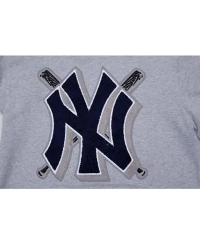 Men's Pro Standard Heather Gray New York Yankees Mash Up Logo Pullover Hoodie Size: Small