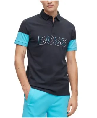 BOSS Men's Cotton-Jersey Embroidered Logo Polo Shirt