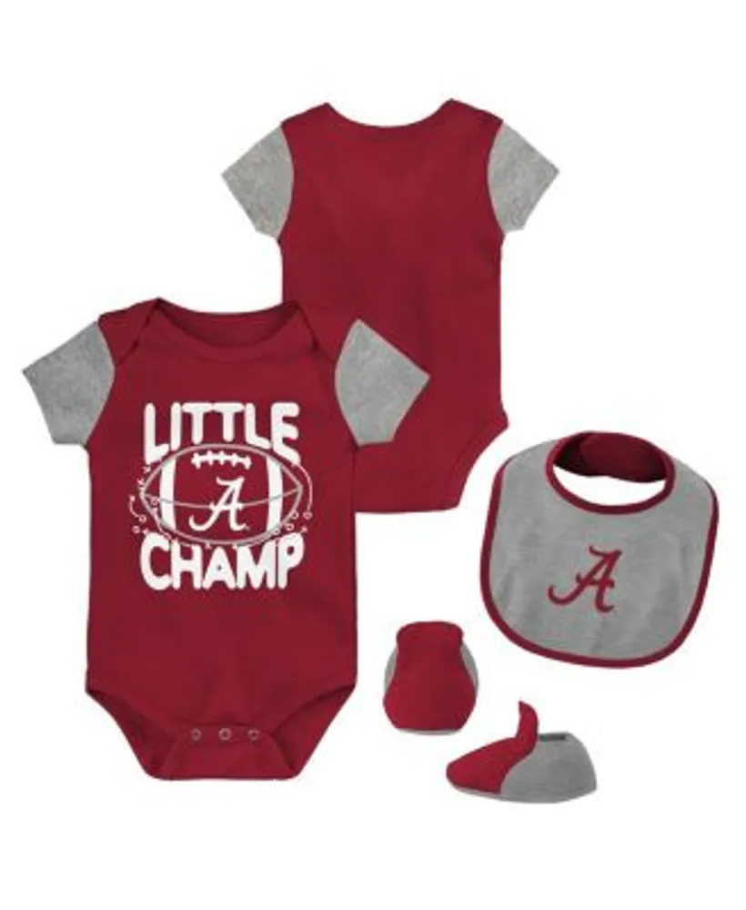 Infant Red/White/Heather Gray Atlanta Braves Biggest Little Fan 3-Pack Bodysuit Set