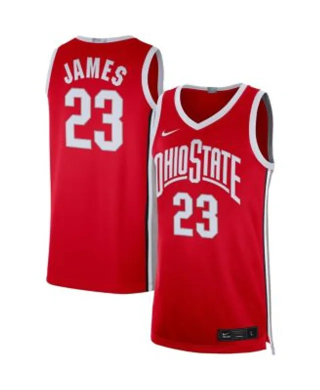 Men's Nike LeBron James White Ohio State Buckeyes Limited Basketball Jersey