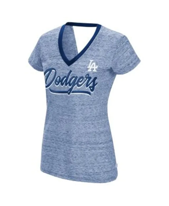 Women's Touch Royal Los Angeles Dodgers Hail Mary V-Neck Back Wrap T-Shirt Size: Extra Small