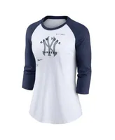 Seattle Mariners Nike Women's Tri-Blend Raglan 3/4-Sleeve T-Shirt -  White/Aqua