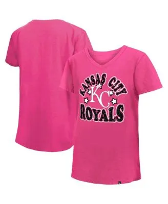 New Era Girls Youth Pink Seattle Mariners Jersey Stars V-neck T