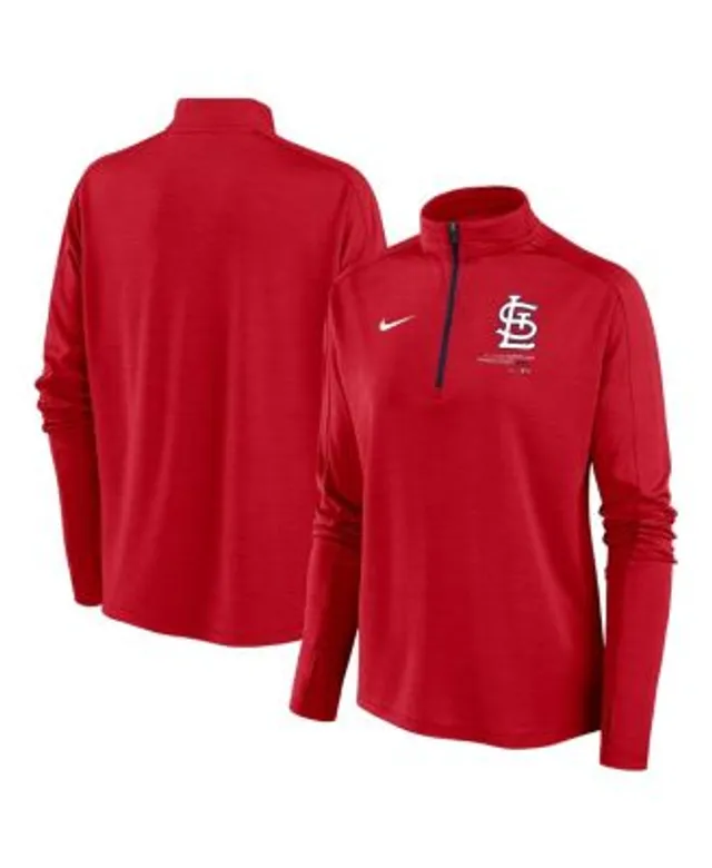 St Louis Cardinals Womens Red Slub Half Zip Hooded Sweatshirt