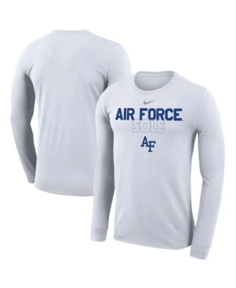 Nike Men's White Air Force Falcons On Court Bench Long Sleeve T