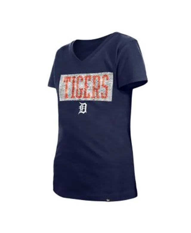 Women's Fanatics Branded Navy Detroit Tigers Red White & Team V-Neck T-Shirt