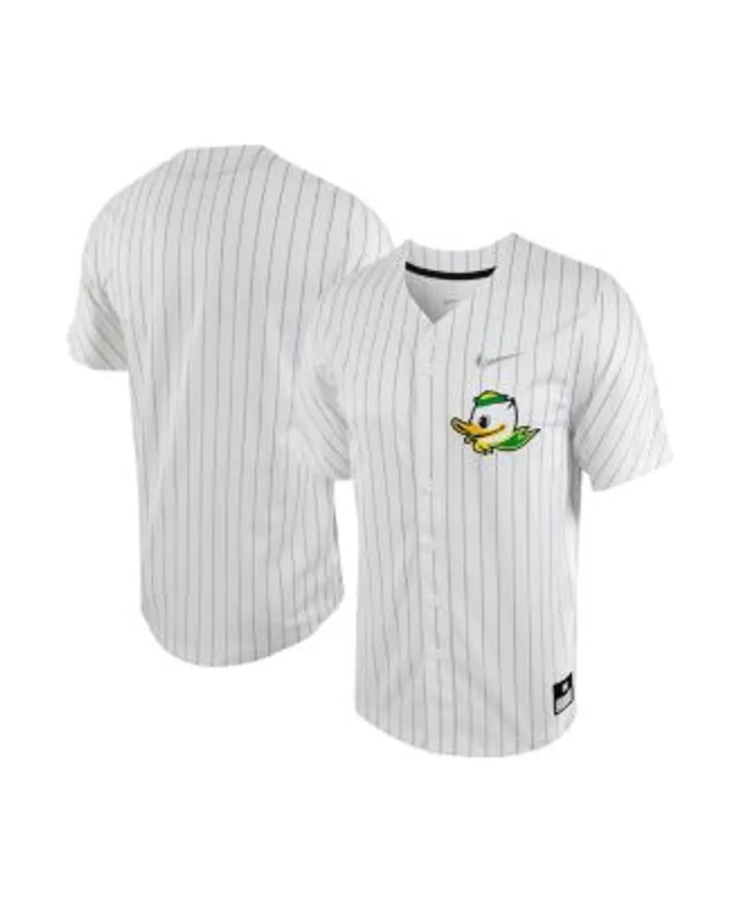 dele Mania Kvalifikation Nike Men's White, Silver Oregon Ducks Pinstripe Replica Full-Button Baseball  Jersey | Dulles Town Center