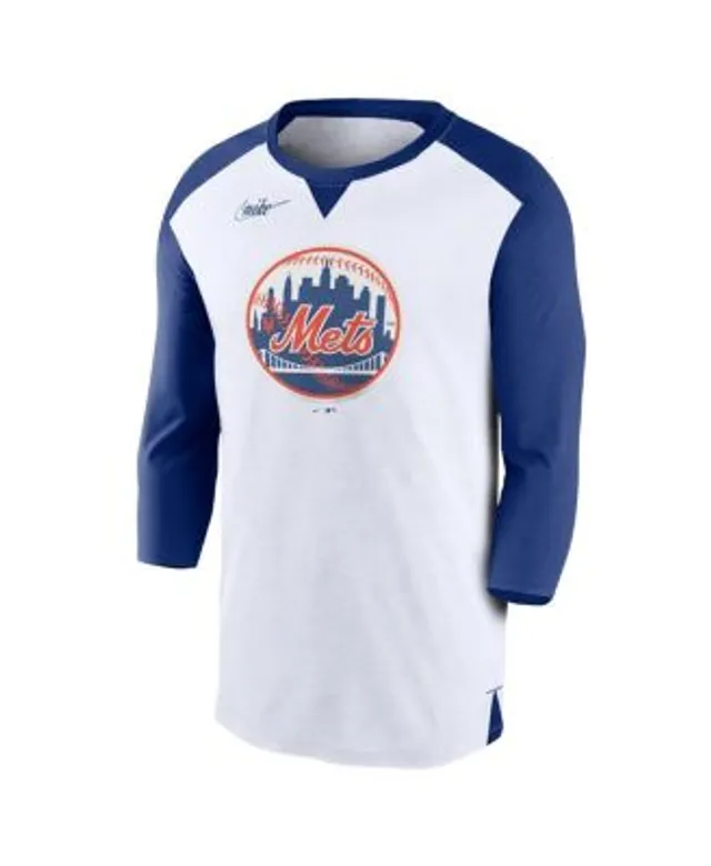 Men's Fanatics Branded White/Navy New York Yankees Backdoor Slider Raglan 3/4-Sleeve T-Shirt