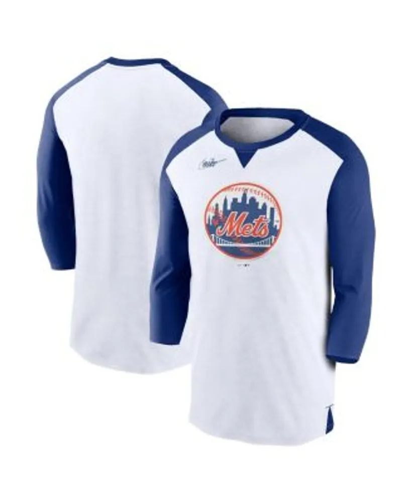 Atlanta Braves Nike Rewind 3/4-Sleeve T-Shirt - White/Royal