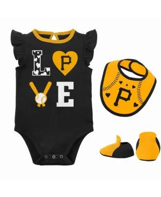 Las Vegas Raiders Mitchell & Ness Newborn & Infant Throwback Bodysuit, Bib  & Booties Set - Black/Silver