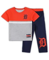 Toddler New York Yankees Navy/Heather Gray Batters Box T-Shirt & Pants Set