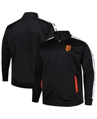 Men's Majestic Black/Orange San Francisco Giants Big & Tall Tricot Track  Jacket