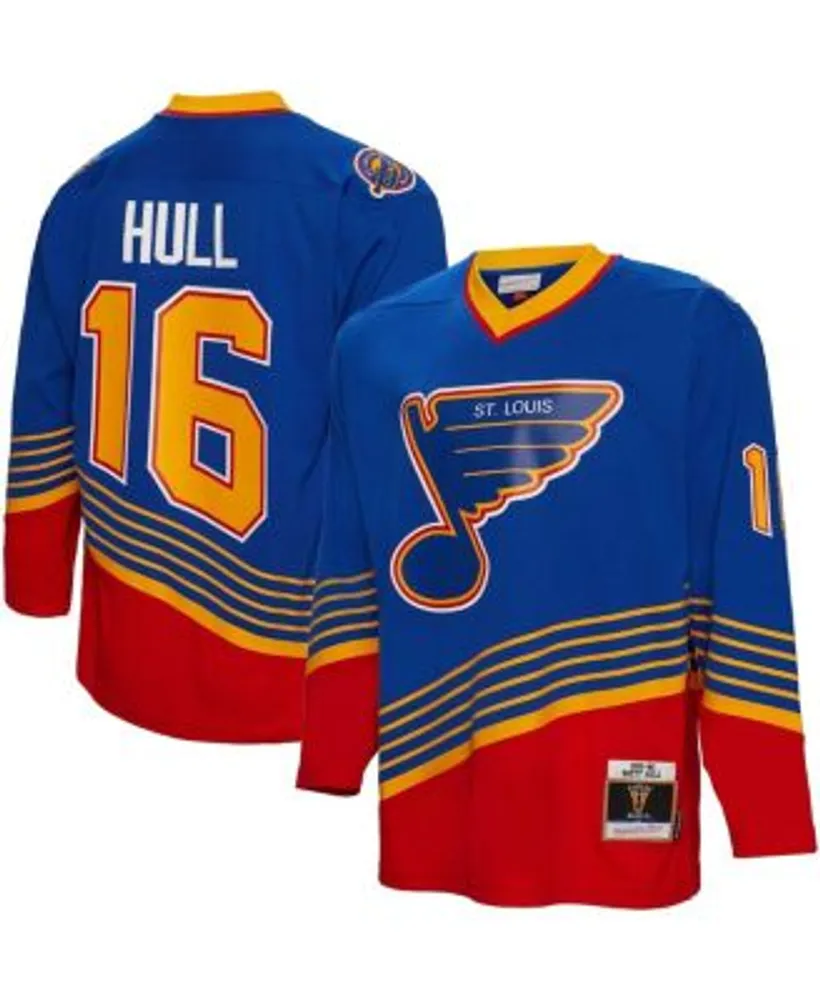 Mitchell & Ness Men's Brett Hull Blue St. Louis Blues 1995 Line Player  Jersey