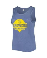 Profile Women's White/Navy Milwaukee Brewers Plus Notch Neck T-Shirt