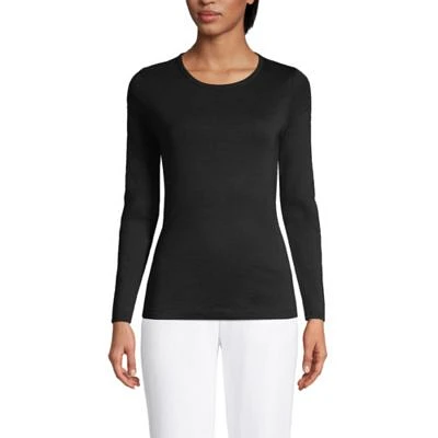Women's Cotton Rib Long Sleeve Crewneck T-Shirt