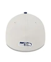 Men's New Era College Navy/Black Seattle Seahawks 2021 NFL Sideline Road  39THIRTY Flex Hat