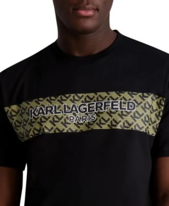 Karl Lagerfeld Paris Block Logo Short-Sleeve T-Shirt, Mens, M, Black