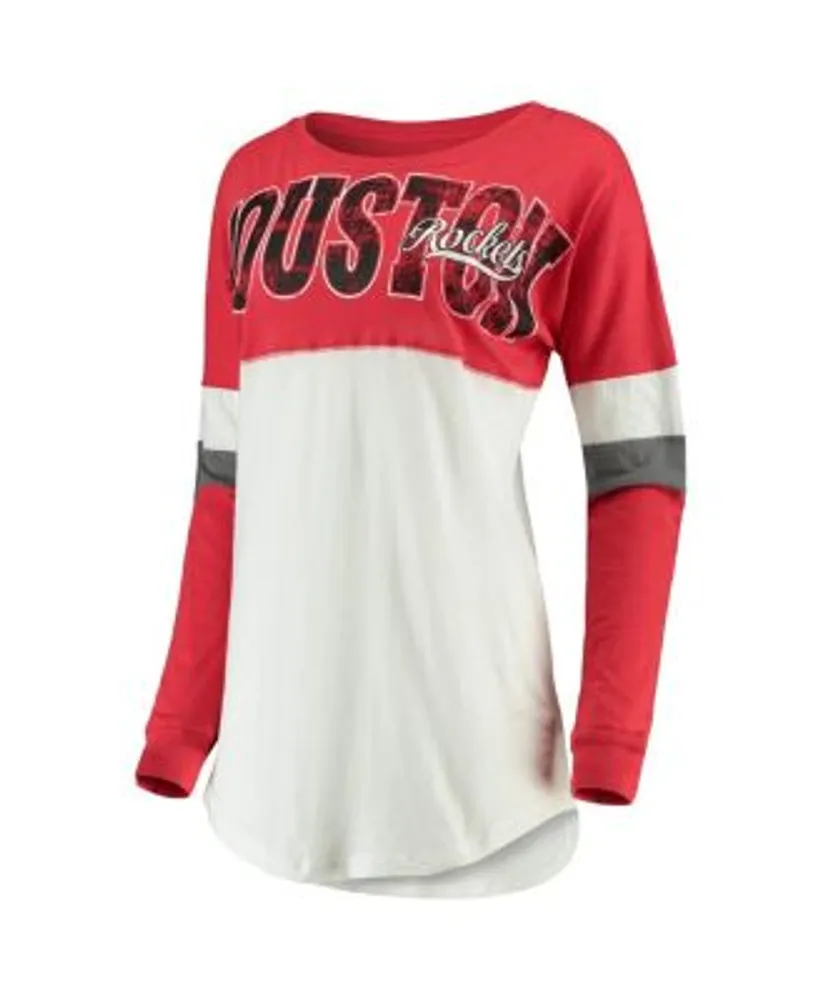 New Era Women's Red Washington Nationals Raglan V-Neck T-shirt - Macy's