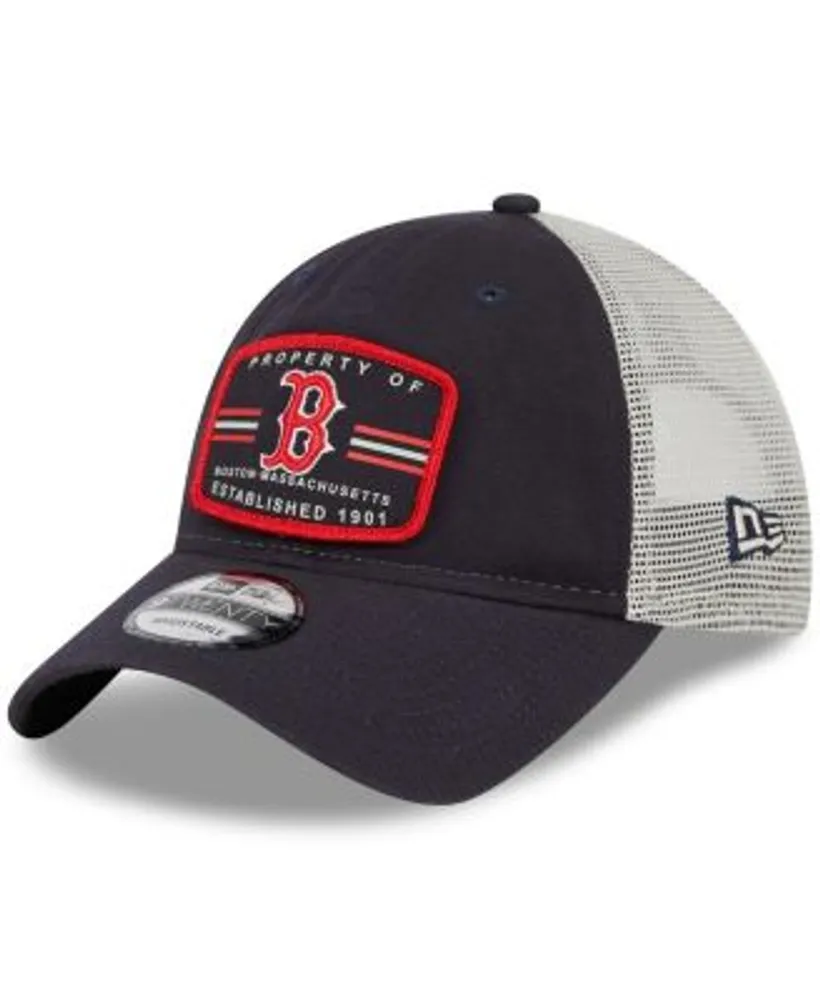 Men's '47 Navy/White Boston Red Sox Burgess Trucker Snapback Hat