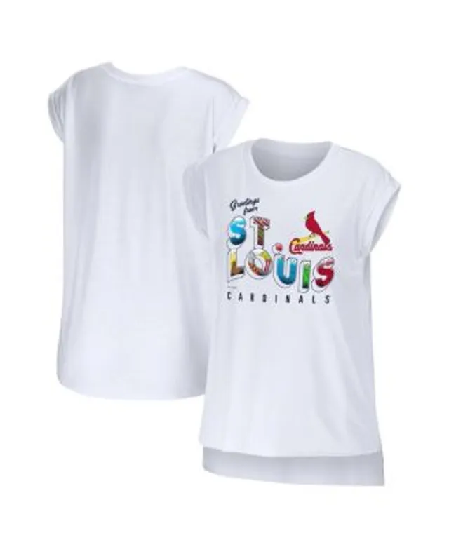 WEAR by Erin Andrews Women's White St. Louis Cardinals Greetings From  T-shirt