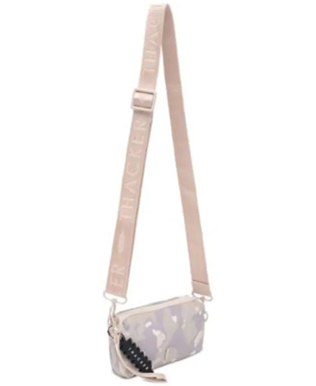 Off-White Cotton Flower Leather Crossbody Bag
