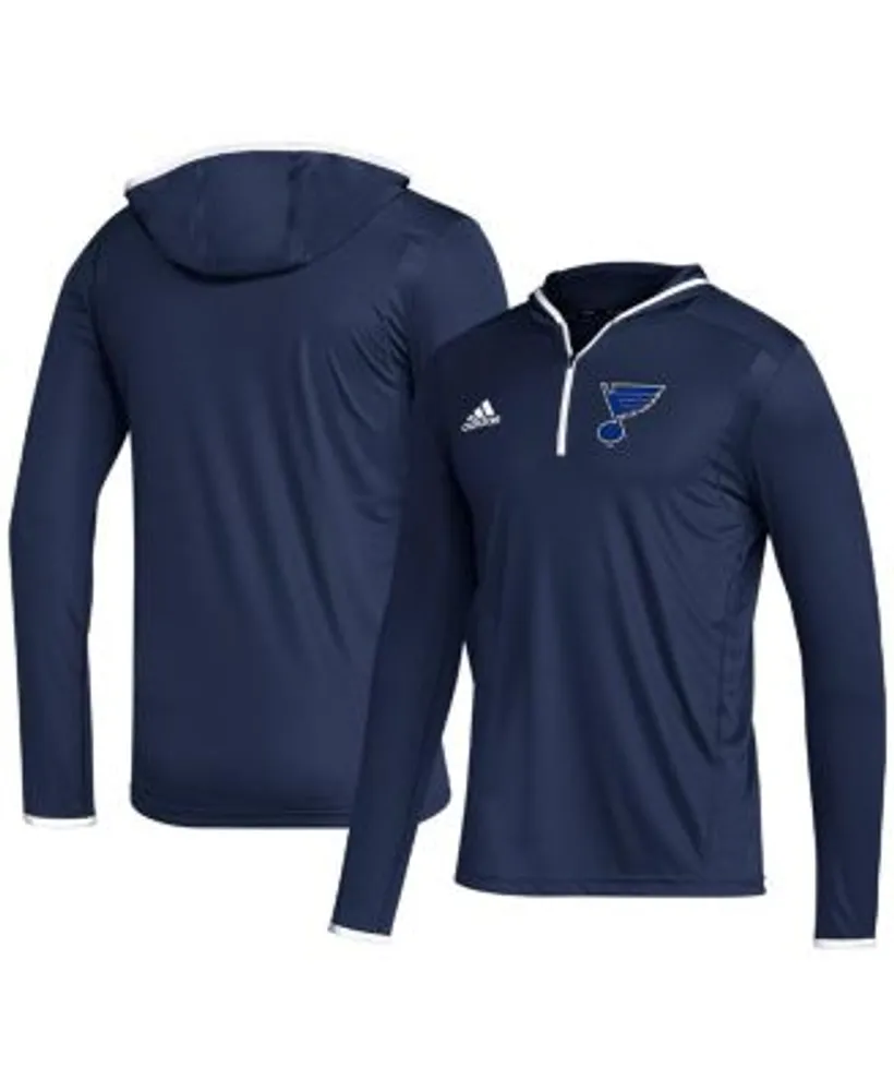 St. Louis Blues adidas Team Long Sleeve Quarter-Zip Hoodie T-Shirt