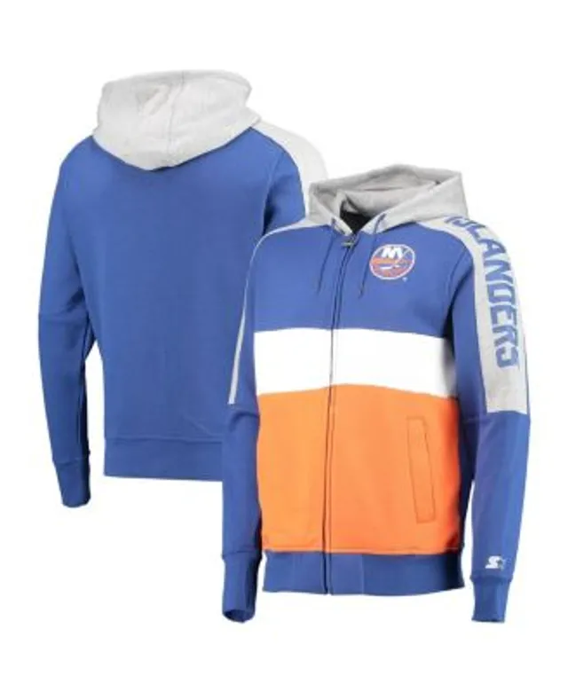 Men's Starter Orange/Navy Denver Broncos Playoffs Color Block Full-Zip  Hoodie