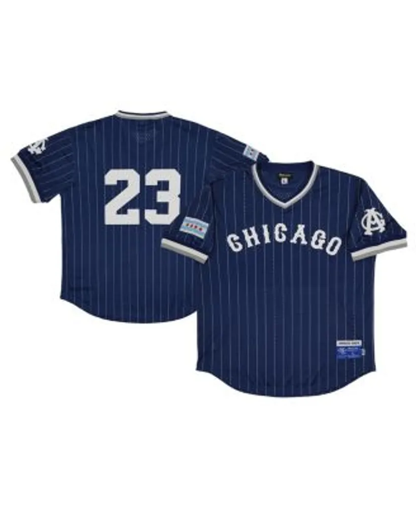 Men's Rings & Crwns #5 Navy Kansas City Monarchs Mesh Replica V-Neck Jersey Size: Medium