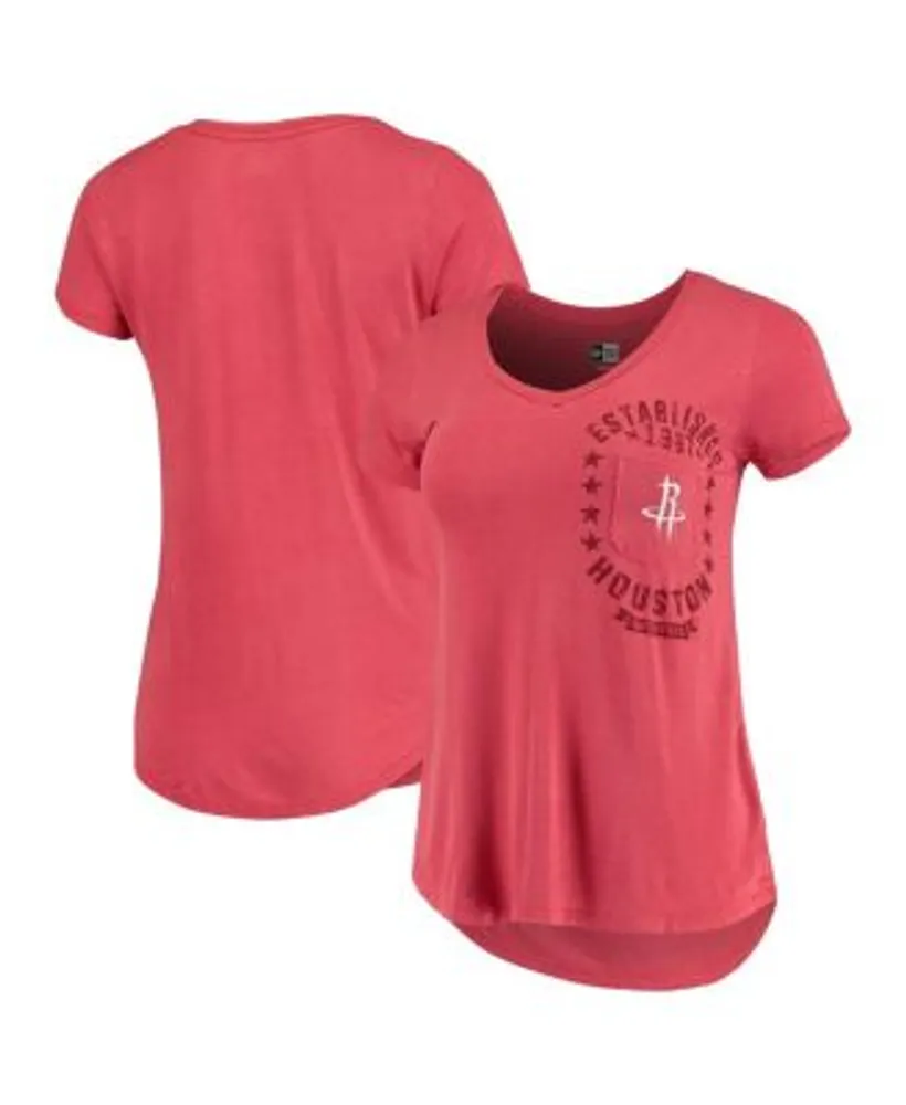 Women's New Era Red Houston Rockets Cropped Long Sleeve T-Shirt