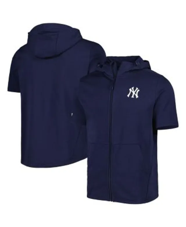 Mitchell & Ness Navy New York Yankees Highlight Reel Windbreaker Half-Zip Hoodie Jacket