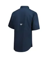 Men's Columbia Navy Dallas Cowboys Tamiami Omni-Shade Button-Down