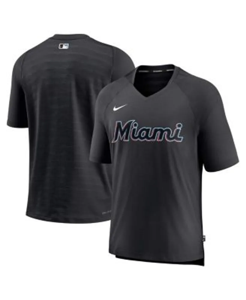 Miami Marlins Nike Authentic Collection Game Raglan Performance Long Sleeve  T-Shirt - Gray