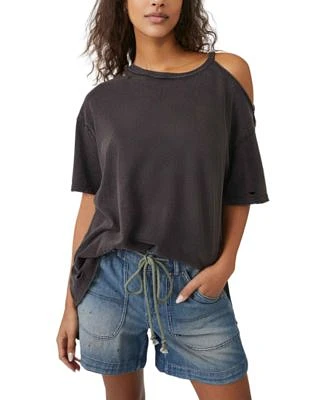 Women's Saturn Cotton Cutout Distressed Tee