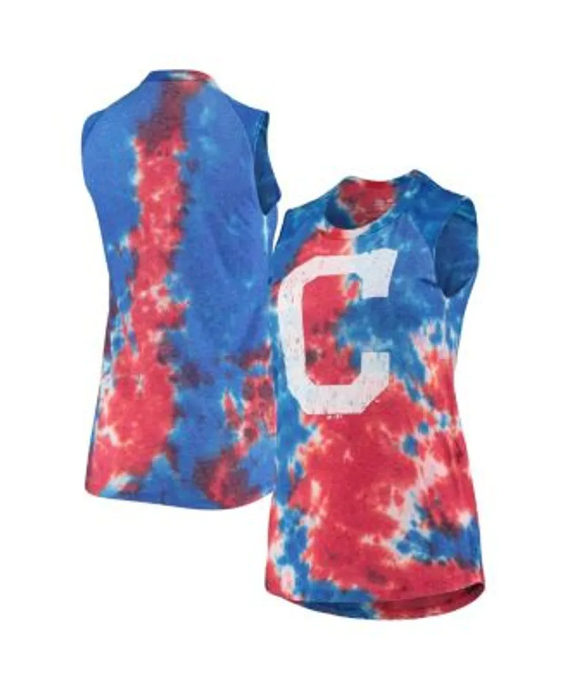 Women's Majestic Threads Red/Blue Colorado Rockies Tie-Dye Tri-Blend Muscle Tank Top Size: Small