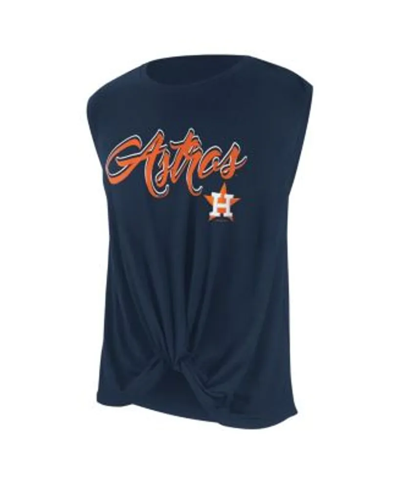 Touch Women's Navy Houston Astros Showdown Front Twisted Tank Top