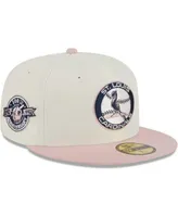 Men's New Era White/Pink Atlanta Braves Chrome Rogue 59FIFTY Fitted Hat