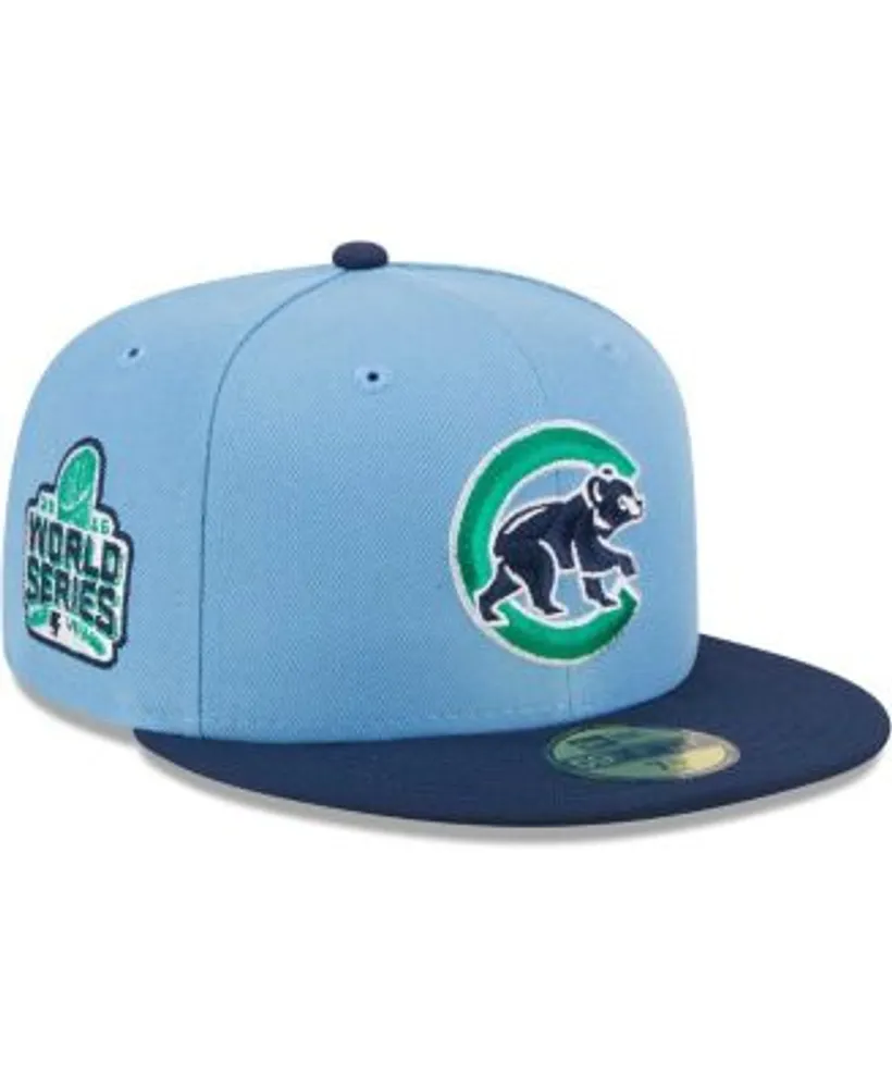 New Era Men's Light Blue, Navy Chicago Cubs Green Undervisor 59FIFTY Fitted  Hat
