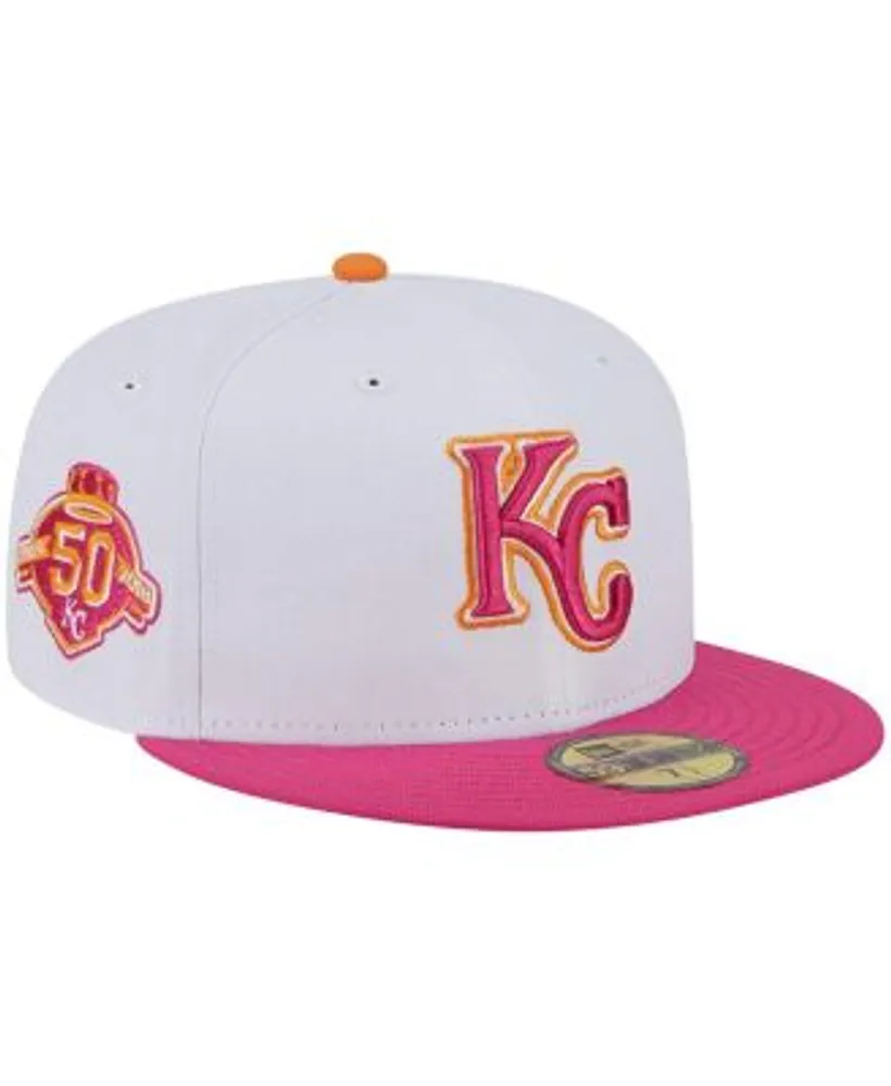 Men's New Era White/Pink Kansas City Royals 50th Team Anniversary 59FIFTY Fitted Hat