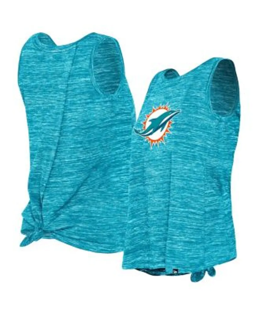 New Era Women's Aqua Miami Dolphins Space Dye Tie-Back Tank Top