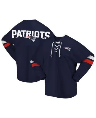 Women's G-III 4Her by Carl Banks Navy New England Patriots Post Season Long  Sleeve V-Neck T-Shirt