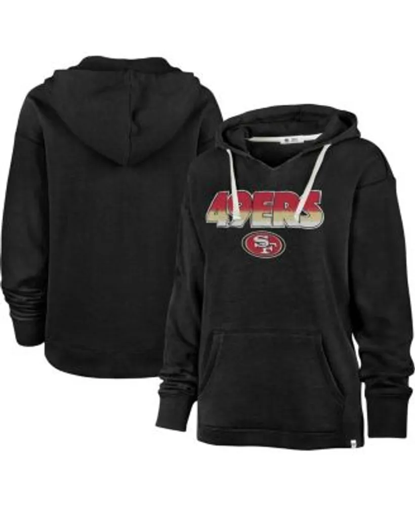 San Francisco 49ers Women's Hooded Crop Sweatshirt - Black/White/Grey