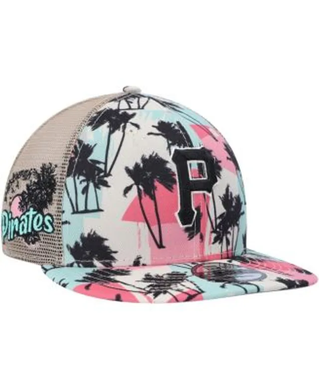 New Era Men's Natural Miami Marlins Retro Beachin' Trucker 9FIFTY Snapback  Hat