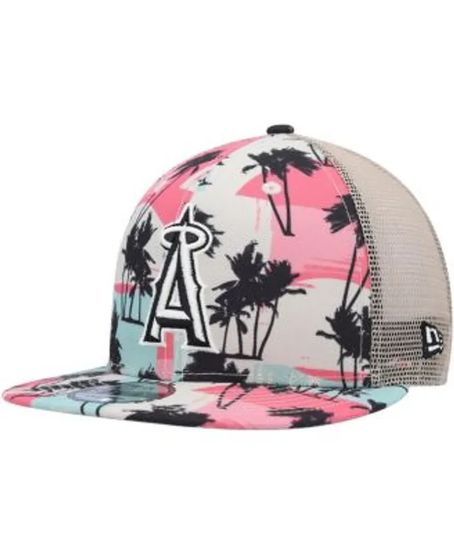 Miami Marlins New Era Retro Beachin' Trucker 9FIFTY Snapback Hat - Natural