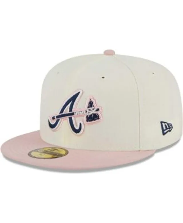 New Era Men's White, Pink Atlanta Braves Chrome Rogue 59FIFTY Fitted Hat