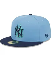 New Era Light blue/navy New York Yankees Green Undervisor 59FIFTY Fitted Hat